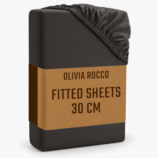 Plain Dye Luxurious Super Soft Fitted Sheets Easy Care Bed Linen Sets Multiple Colours Single Double King 3/4 Sizes by OLIVIA ROCCO