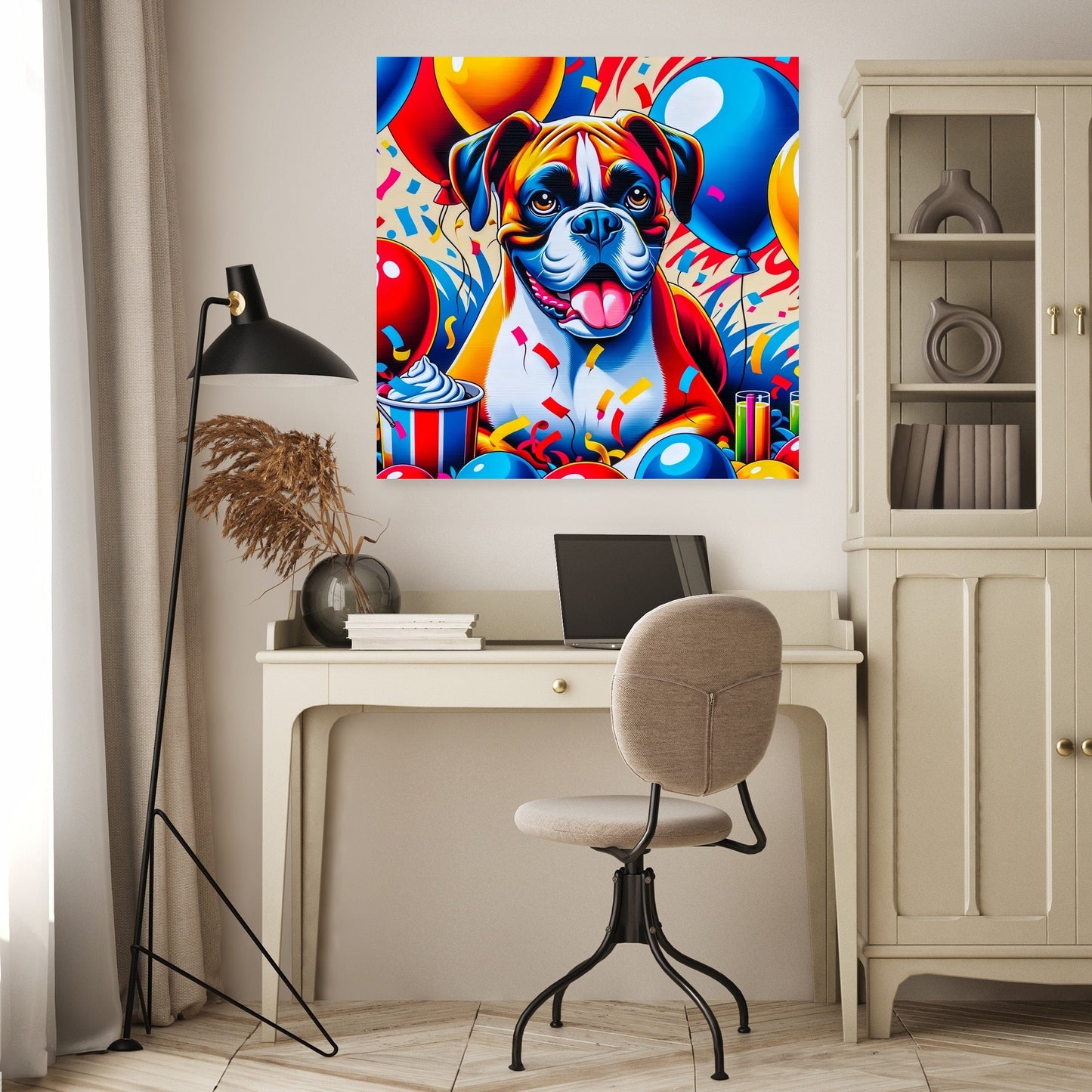 Festival of Colors Boxer Celebration Canvas