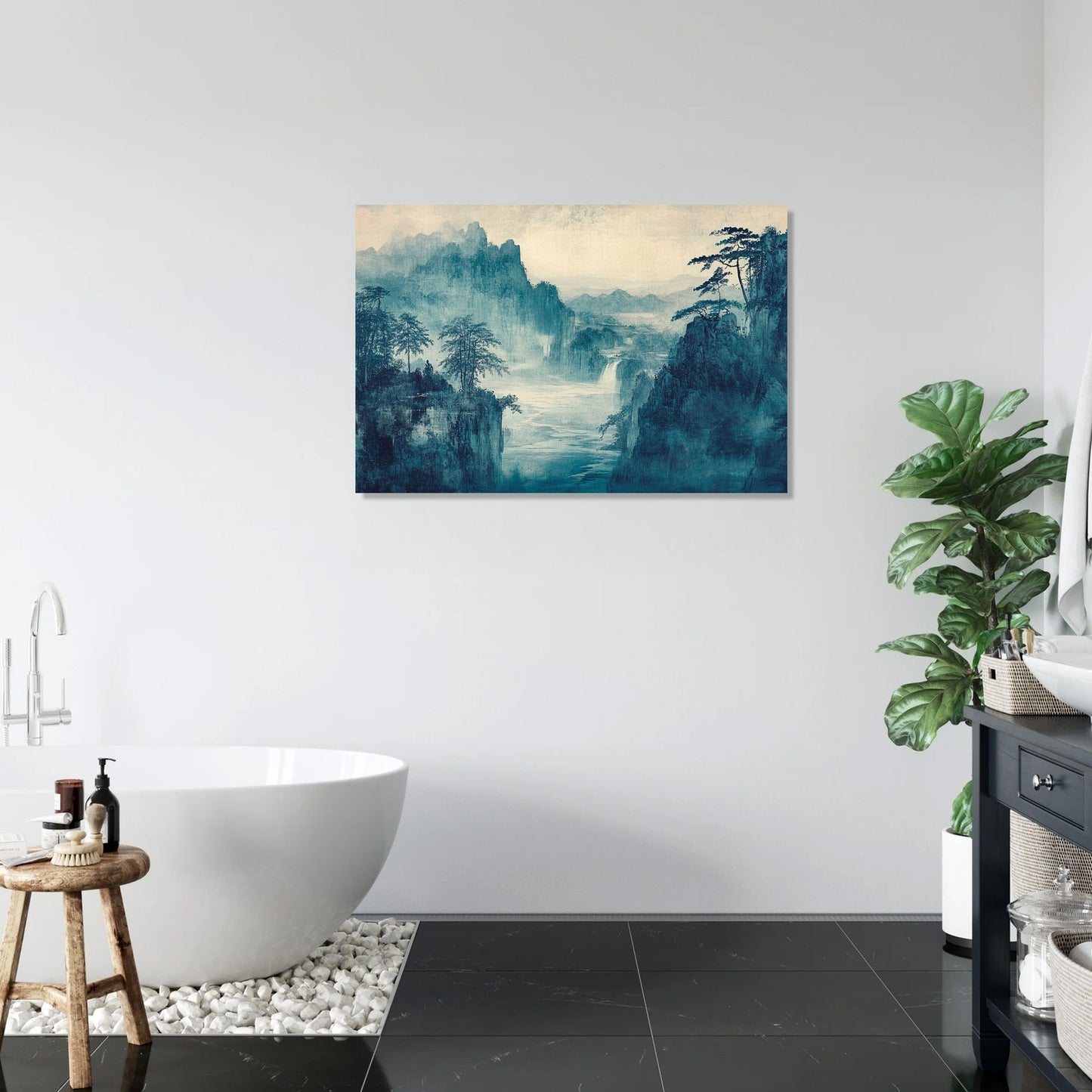 Tranquil Aqua Horizon Canvas