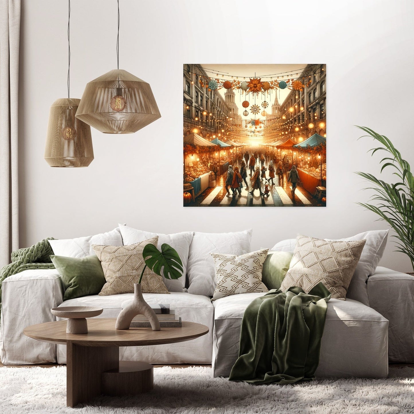 Autumn Festival Street Canvas