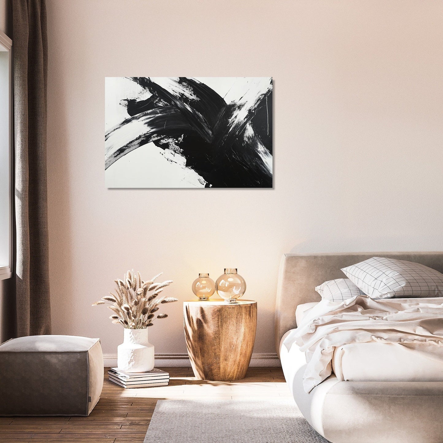 Monochrome Whirlwind Canvas