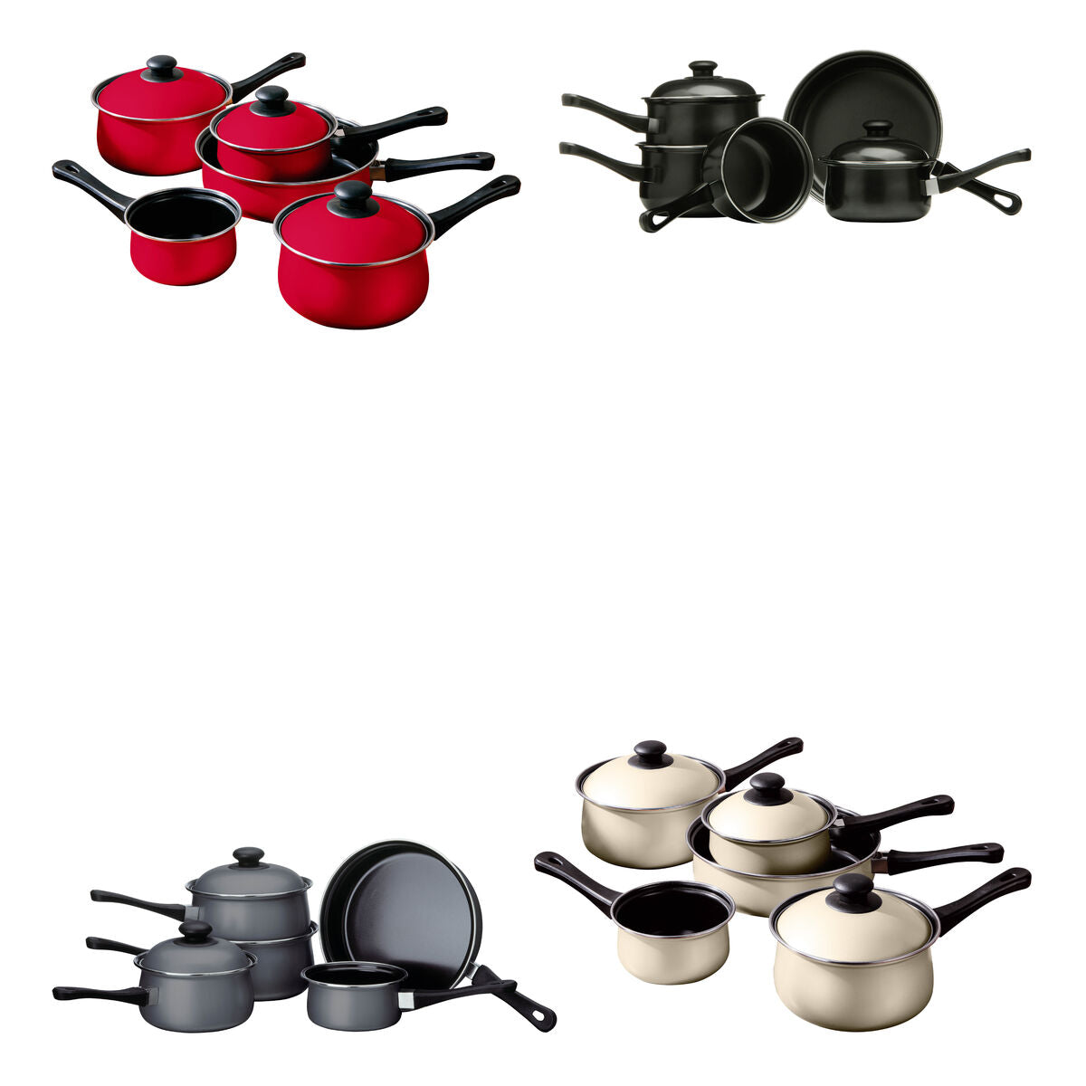 Viggo Black Non Stick 5 Piece Cookware Set