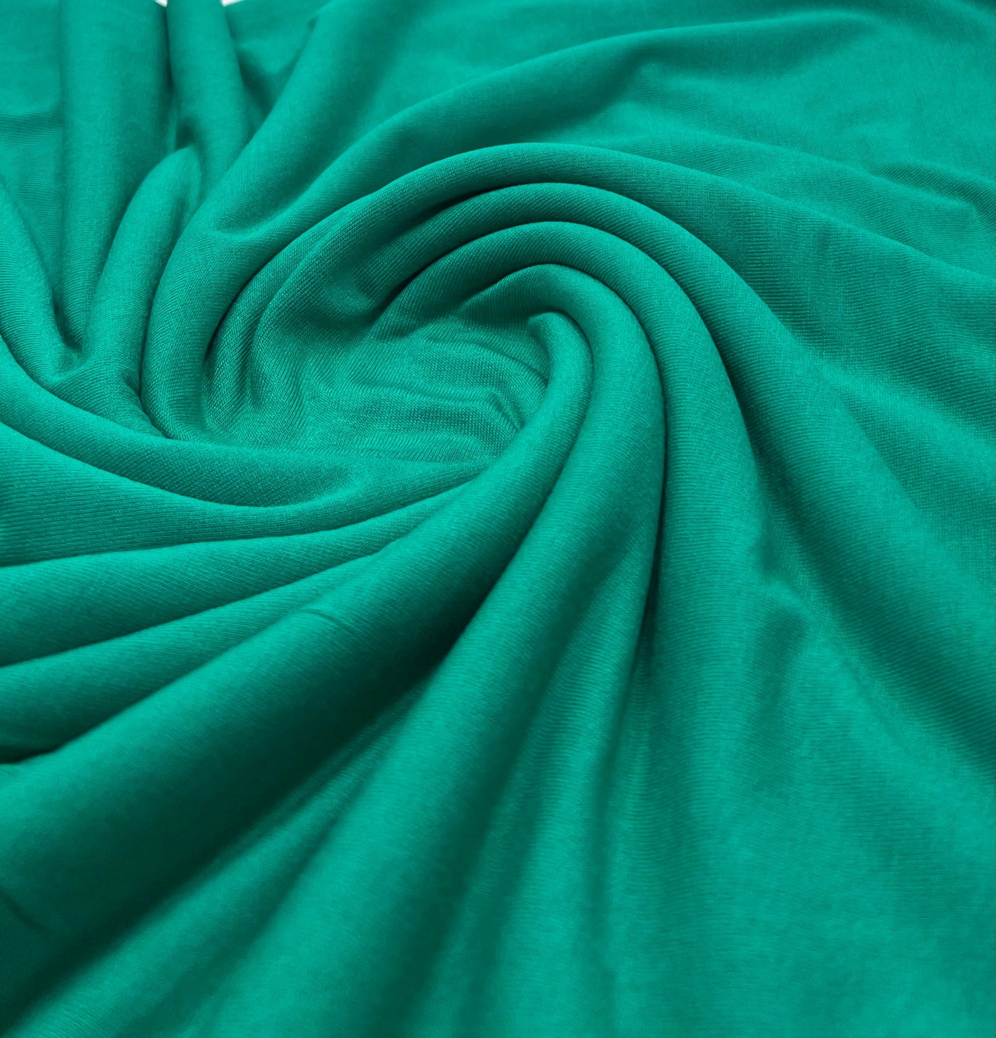 Plain Jade Green Viscose Elastane Fabric 4 Way Stretch Jersey