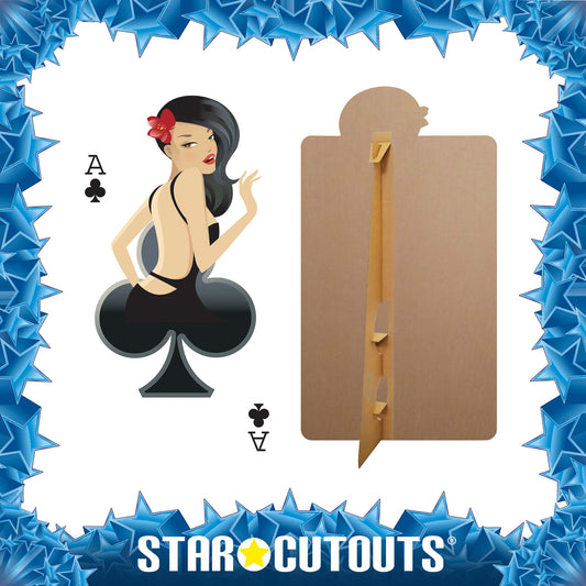 SC020 Clubs Babe Playing Card Cardboard Cut Out Height 162cm