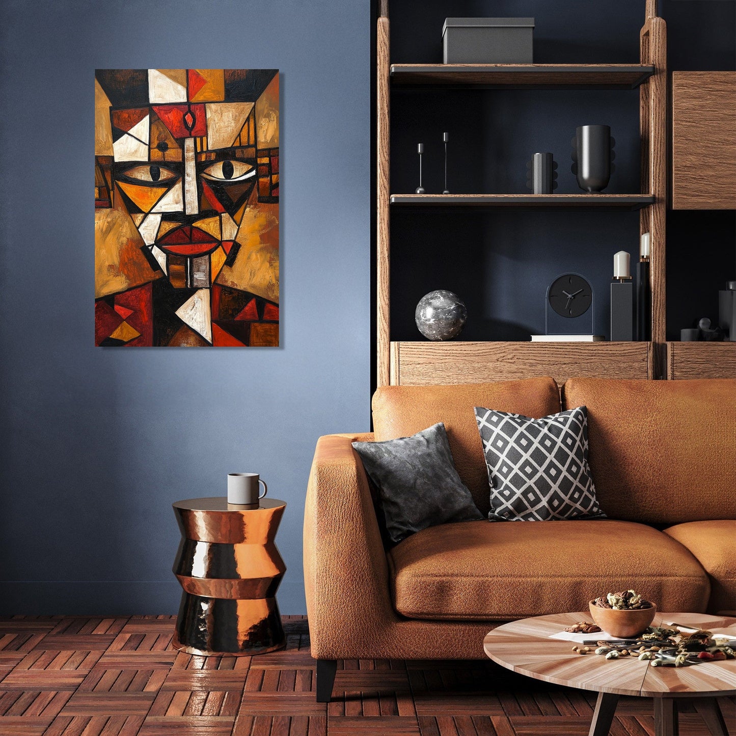 Geometric Tribal Mask Canvas