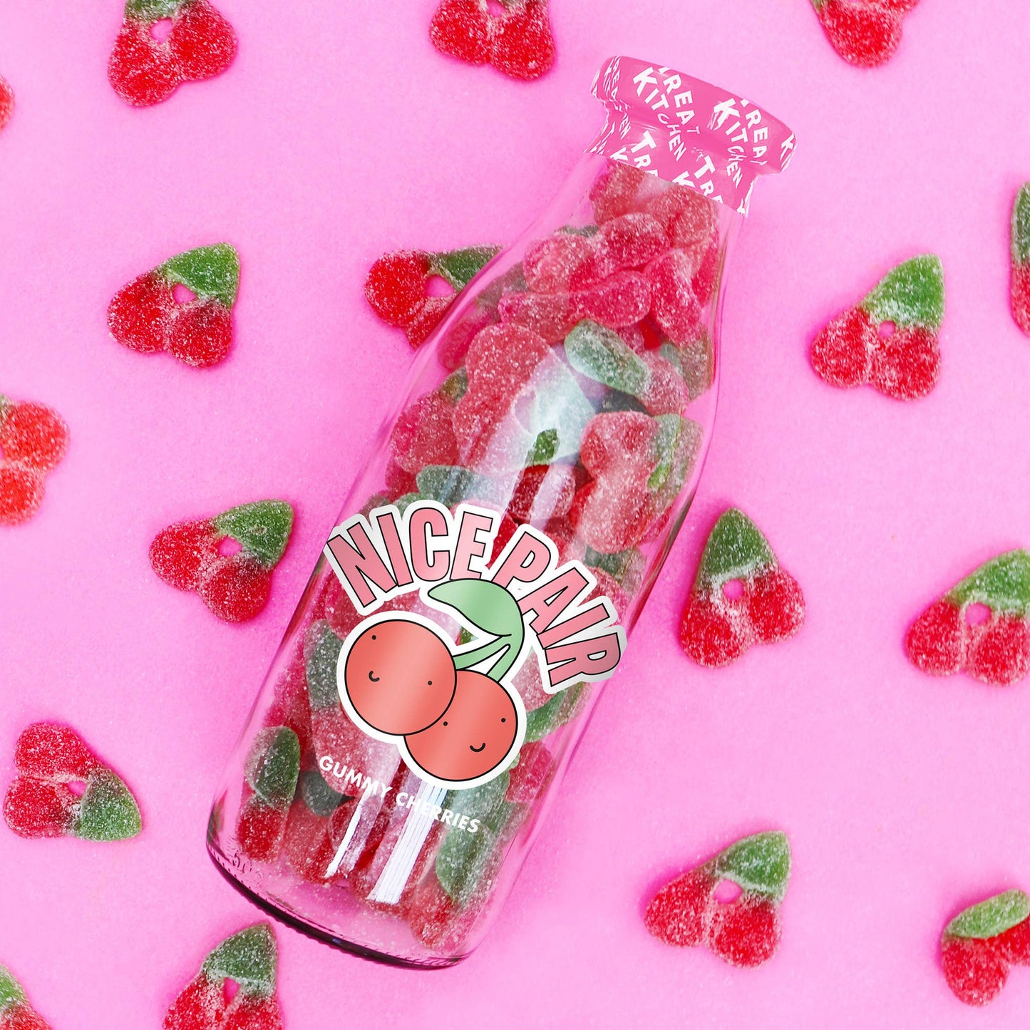 Nice Pair Fizzy Cherries Message Sweet Bottle