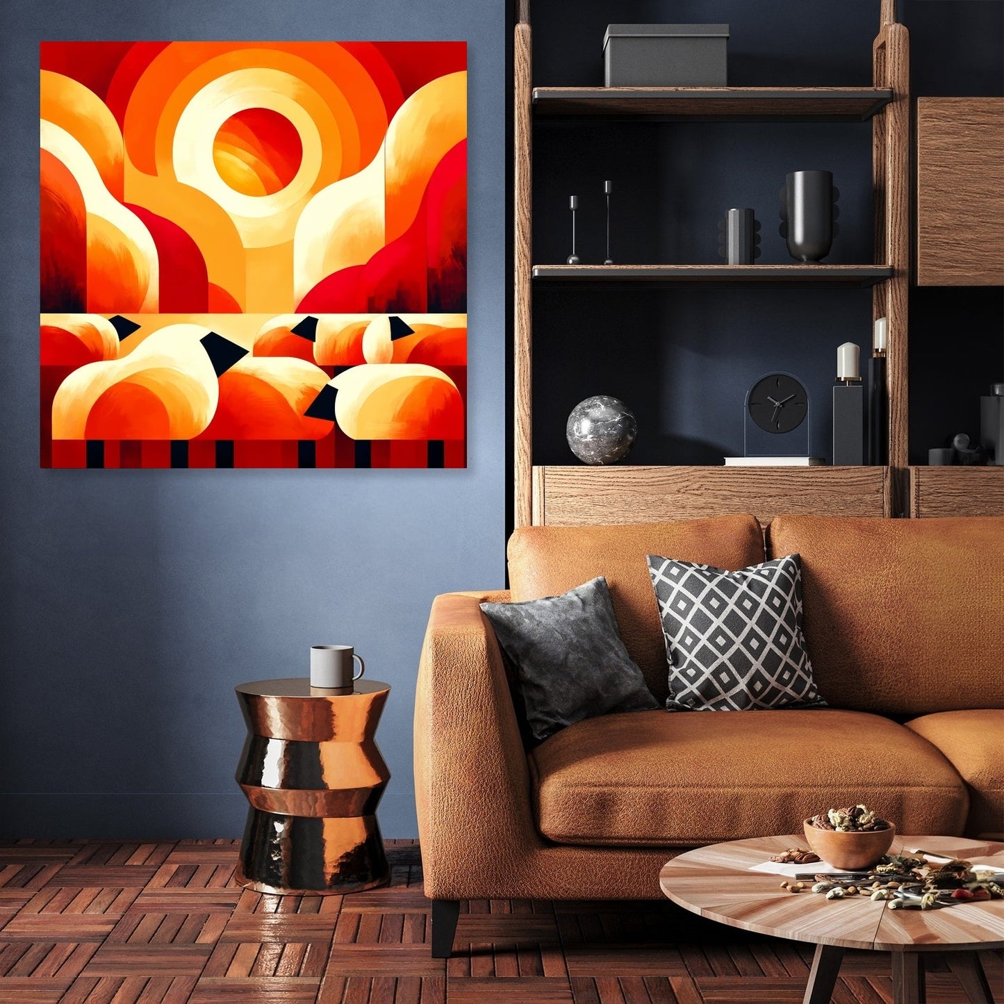 Sunset Sheep Warmth Canvas