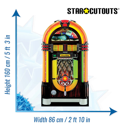 SC028 Juke Box Cardboard Cutout Height 160cm