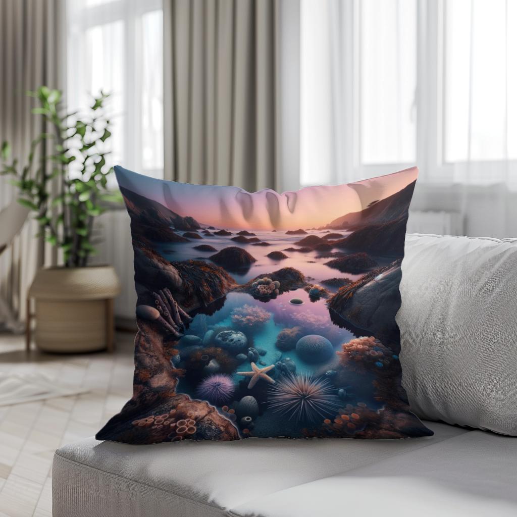Twilight Shoreline Cotton Cushion