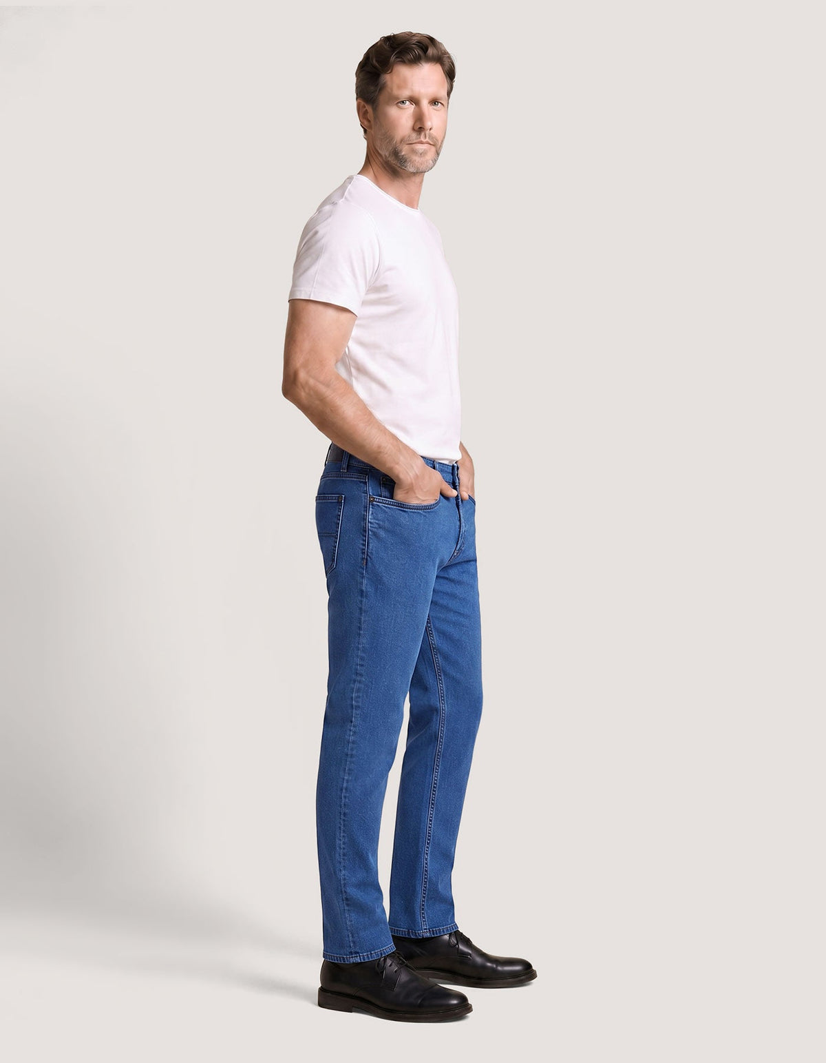 Classic Mid Blue Jeans - 5 Pocket Fit