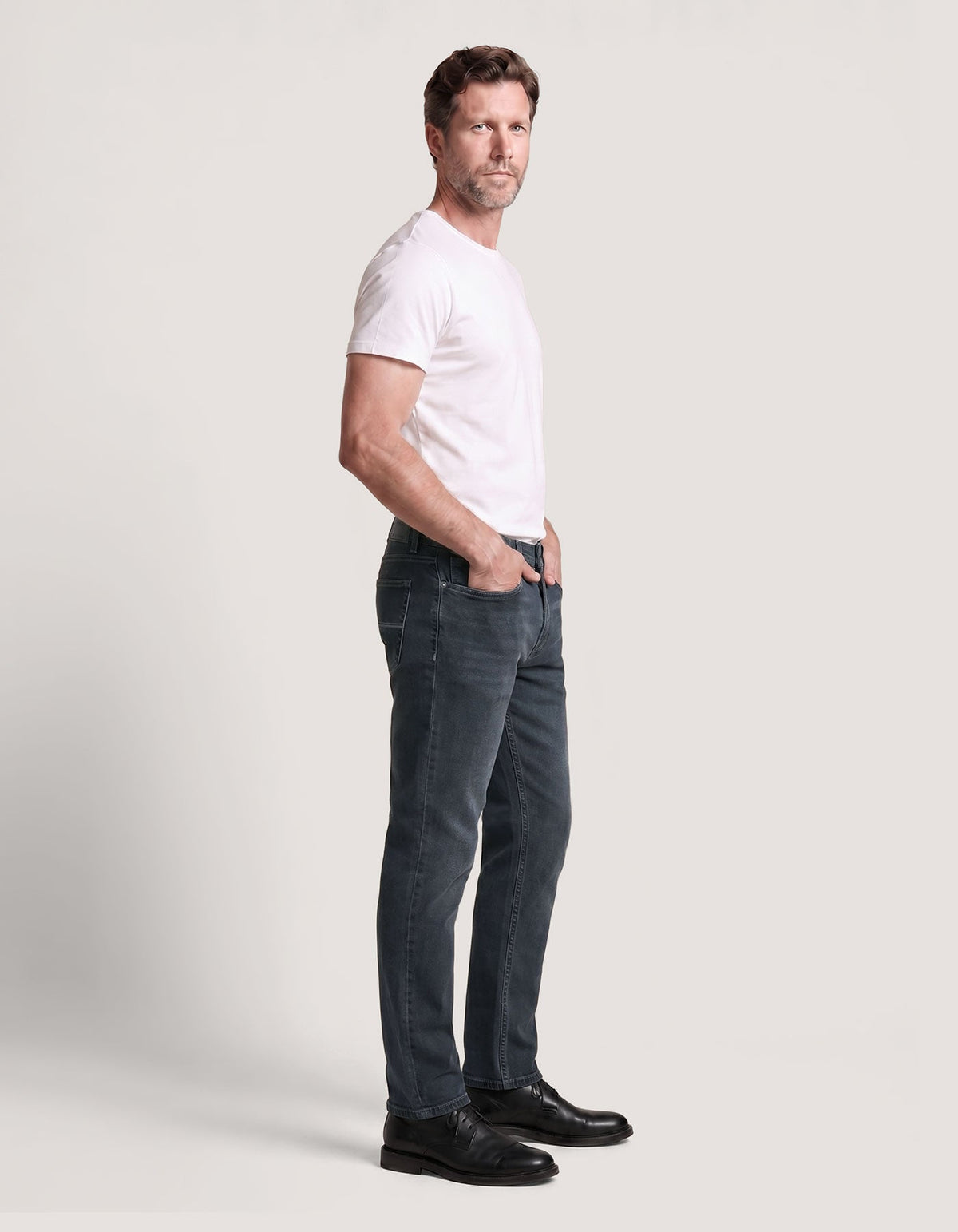 Slate Grey Stretch Jeans - Regular Fit