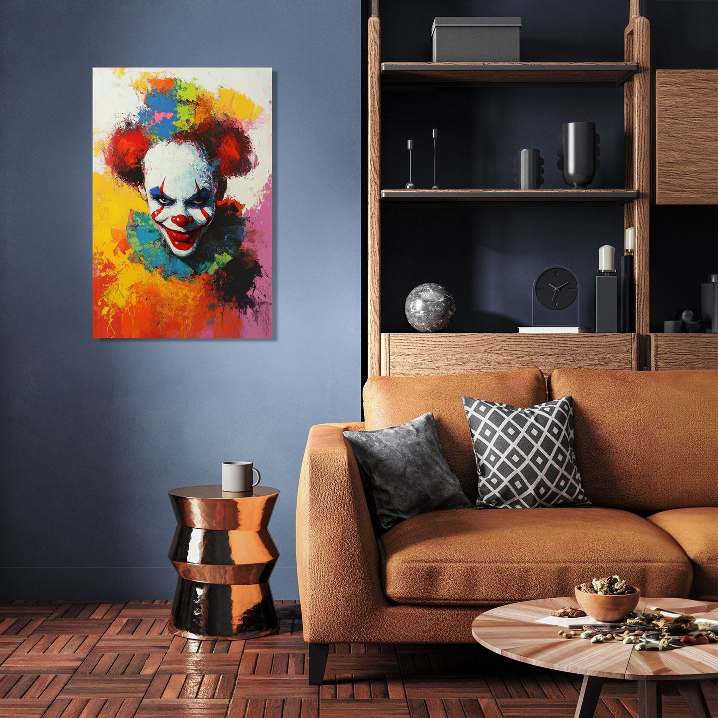 Enigmatic Clown Sunrise Canvas