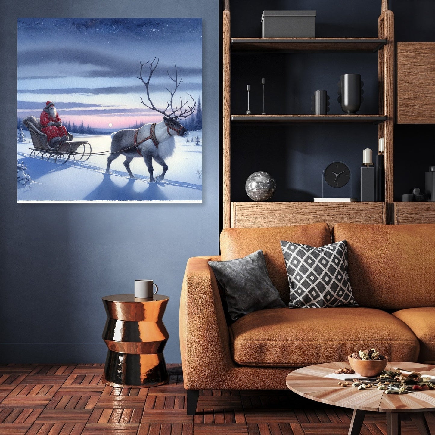 Twilight Reindeer Journey Canvas