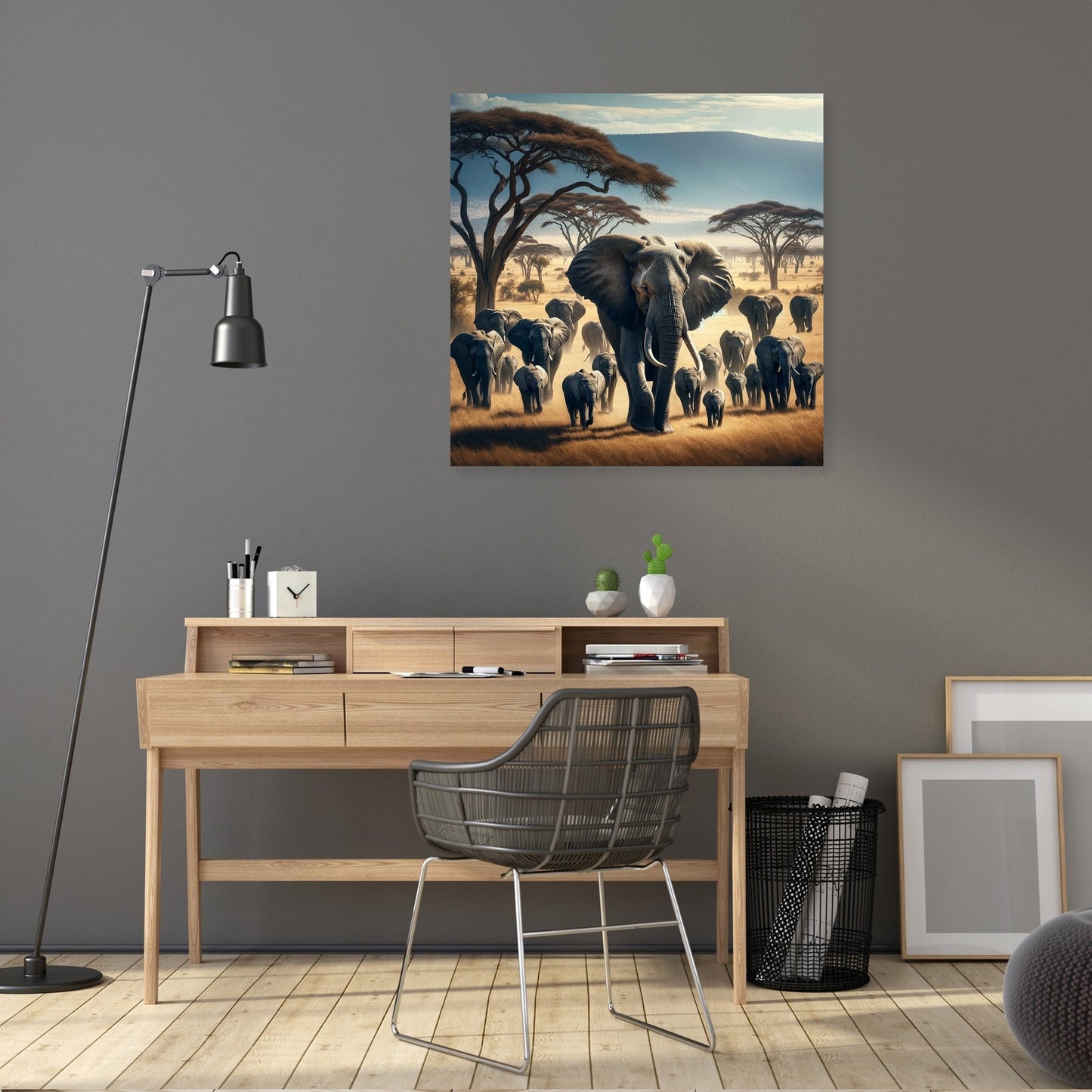 Savannah Elephants Canvas