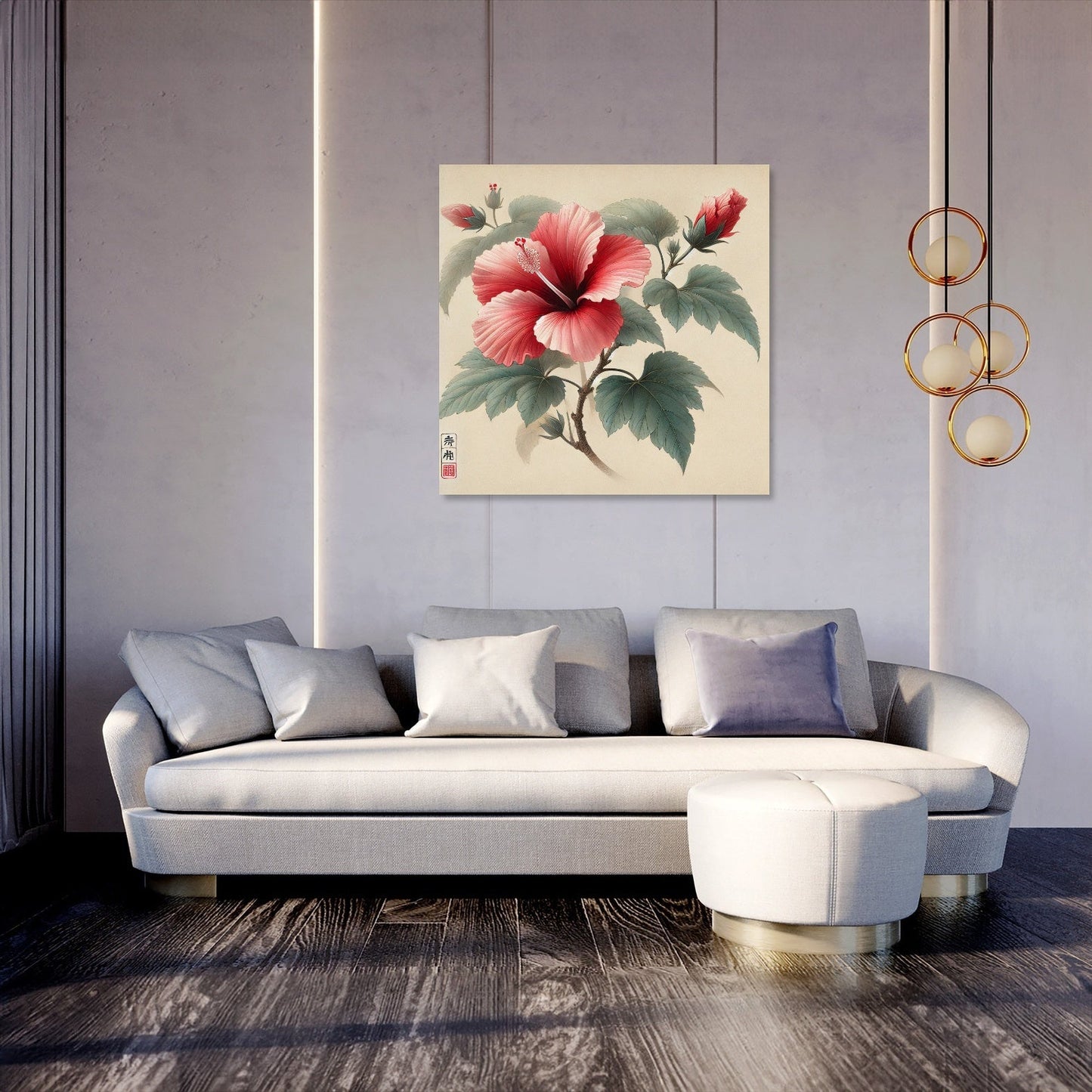 Elegant Hibiscus Blossom Canvas