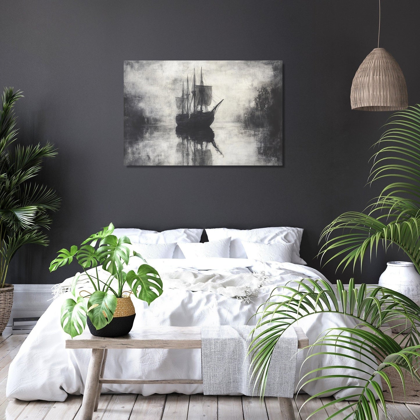 Ghostly Vessel Reflection Canvas