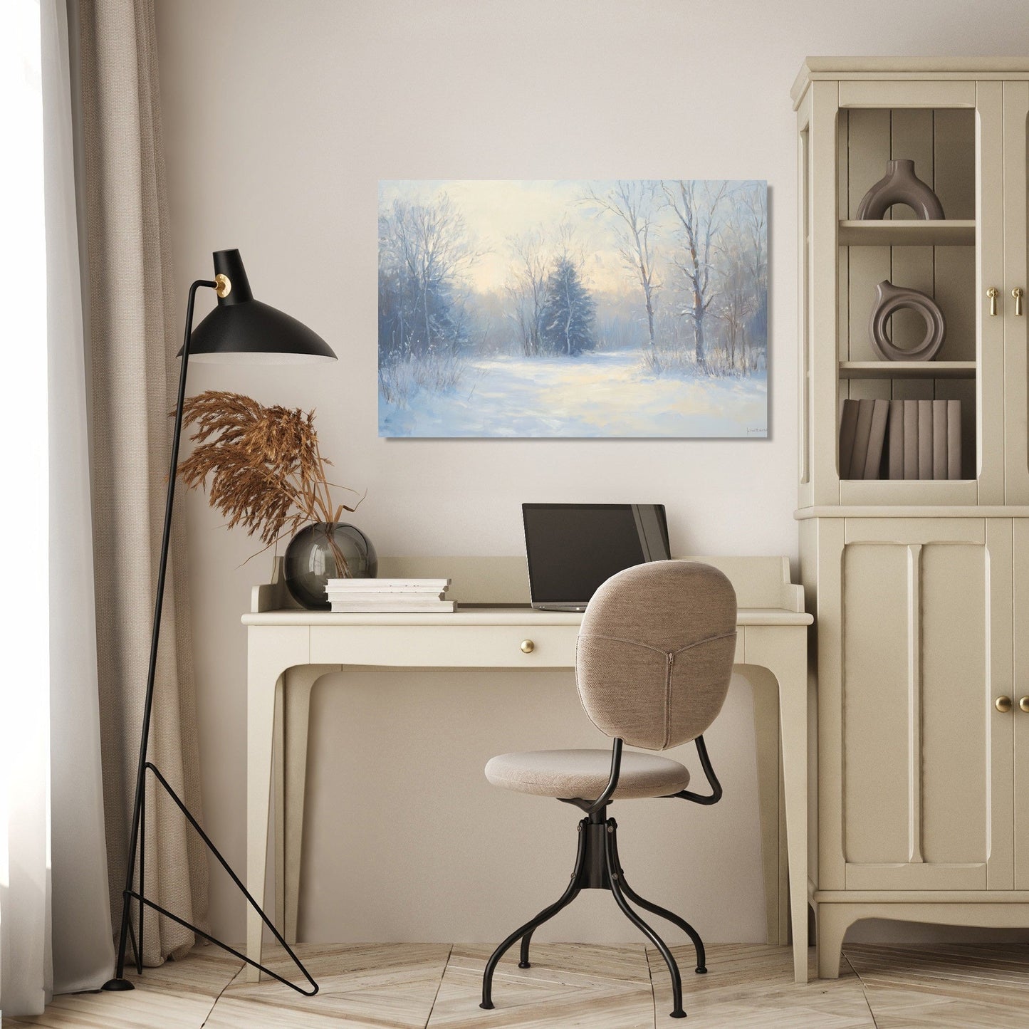 Snowy Serenity Forest Canvas