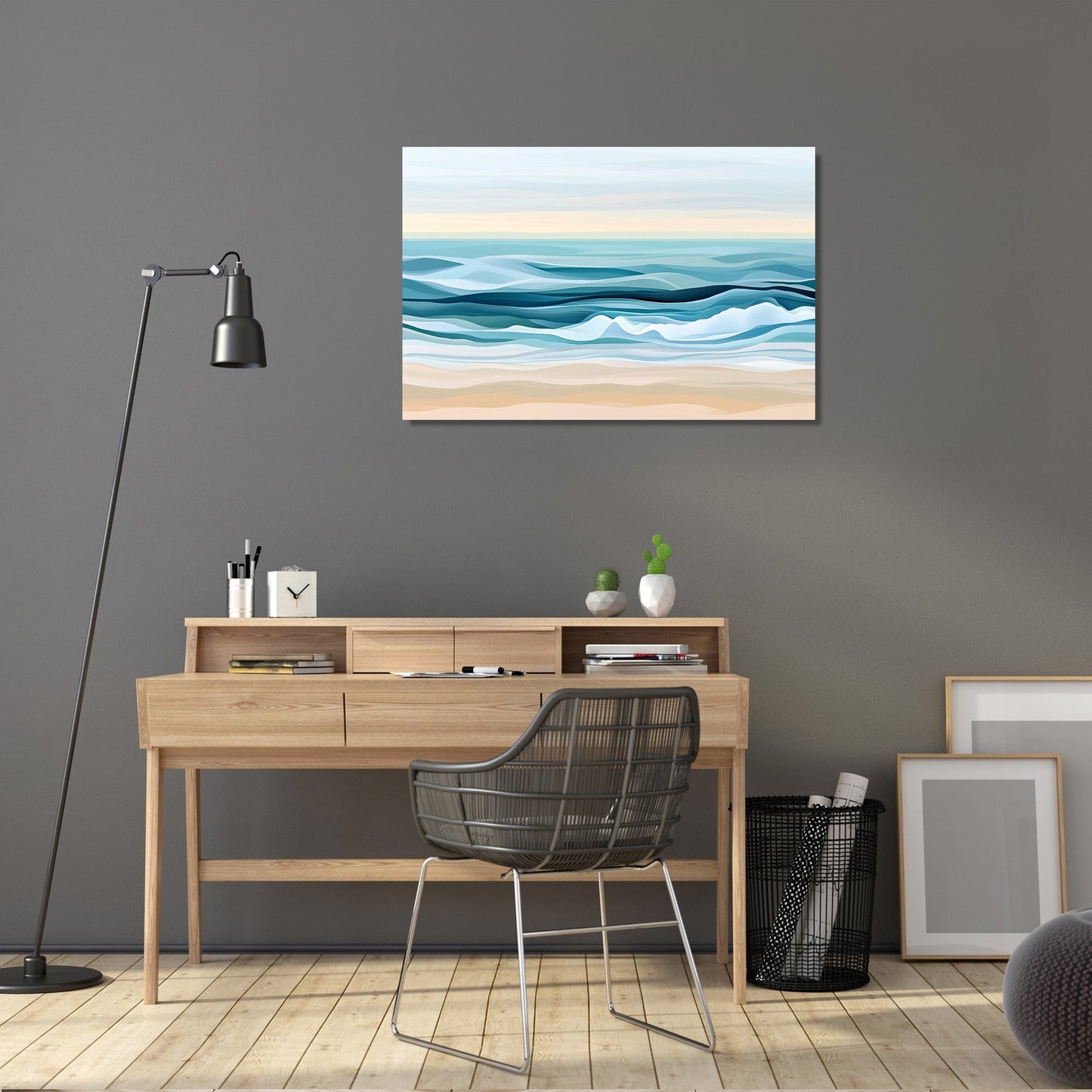 Tranquil Beach Waves Canvas