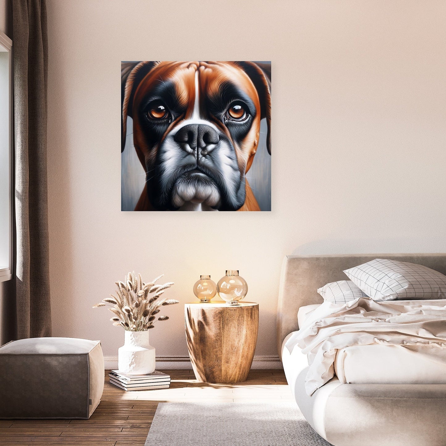Gentle Gaze Boxer Dog Portrait Canvas