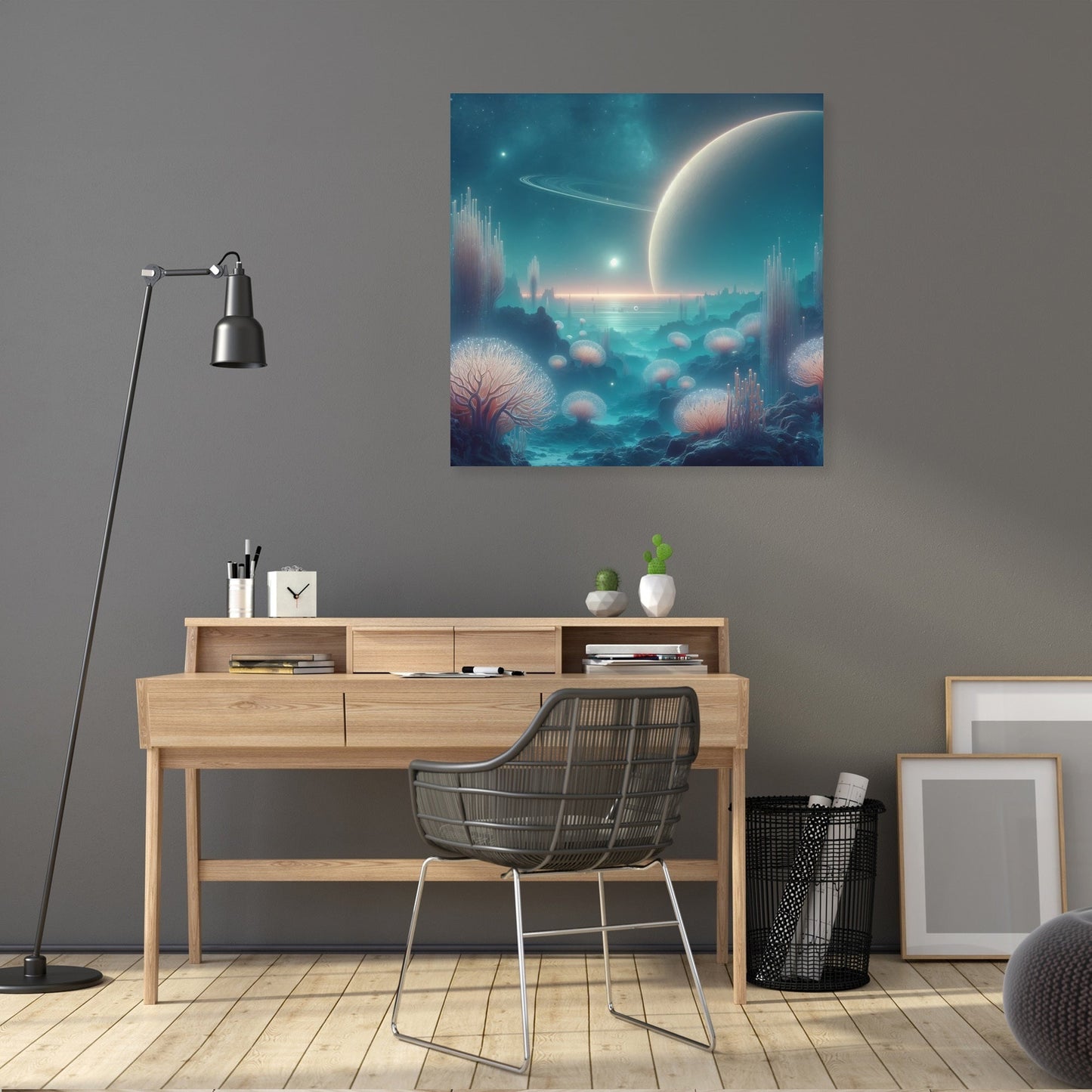 Moonlit Coral Canvas