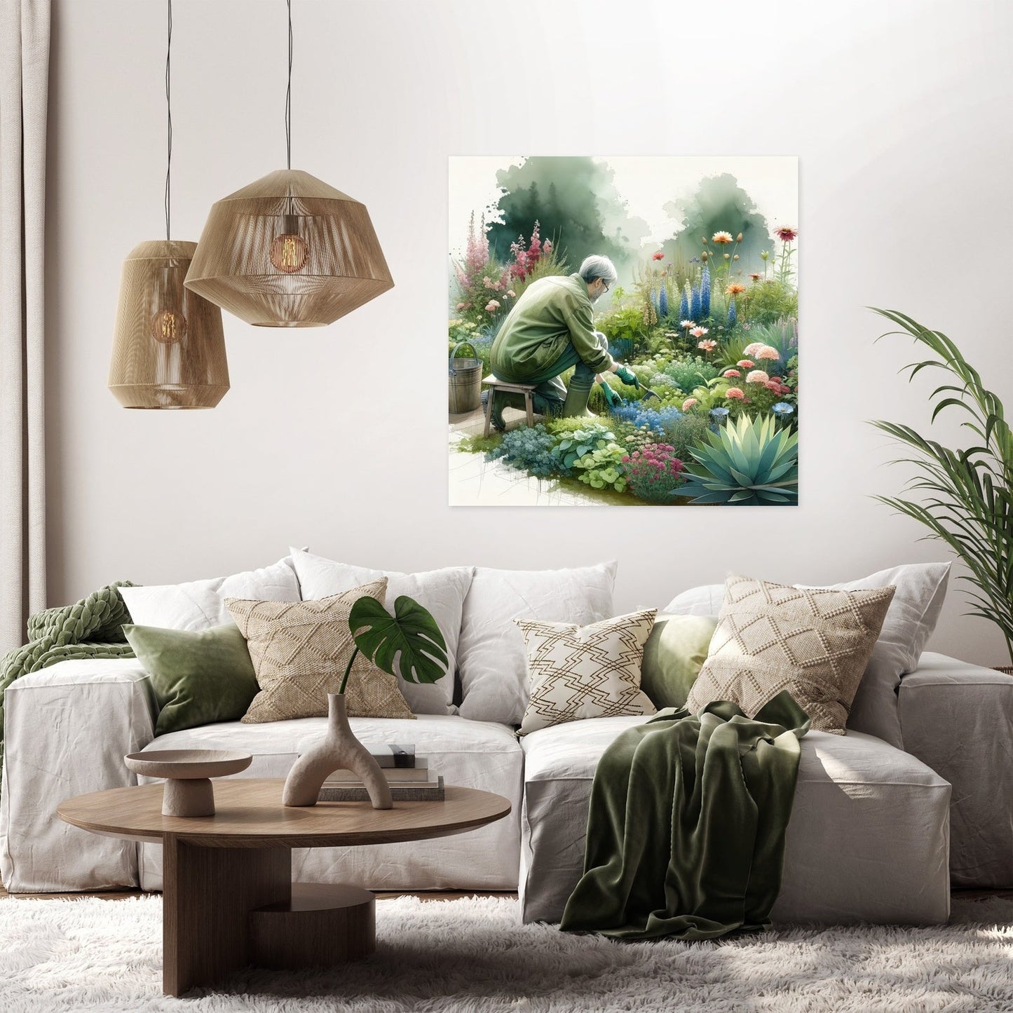 Serene Gardening Canvas