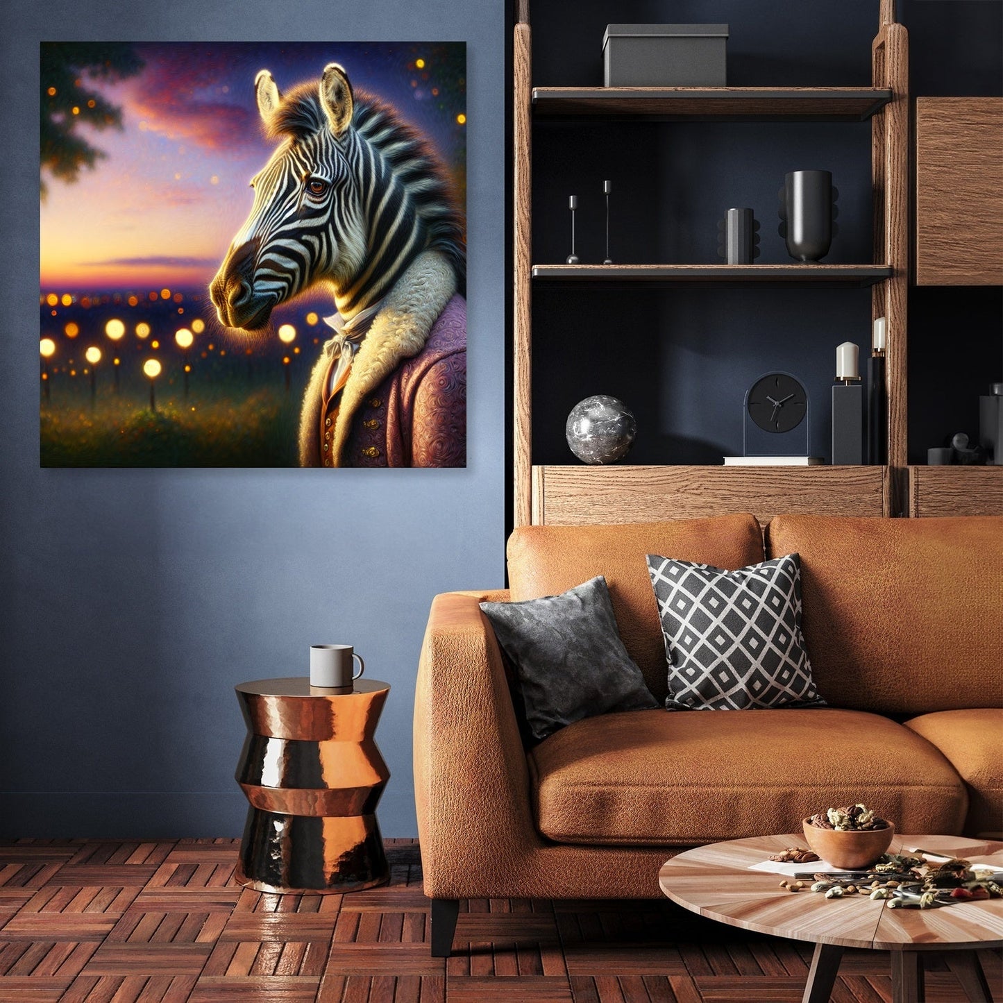 Regal Zebra Twilight Canvas