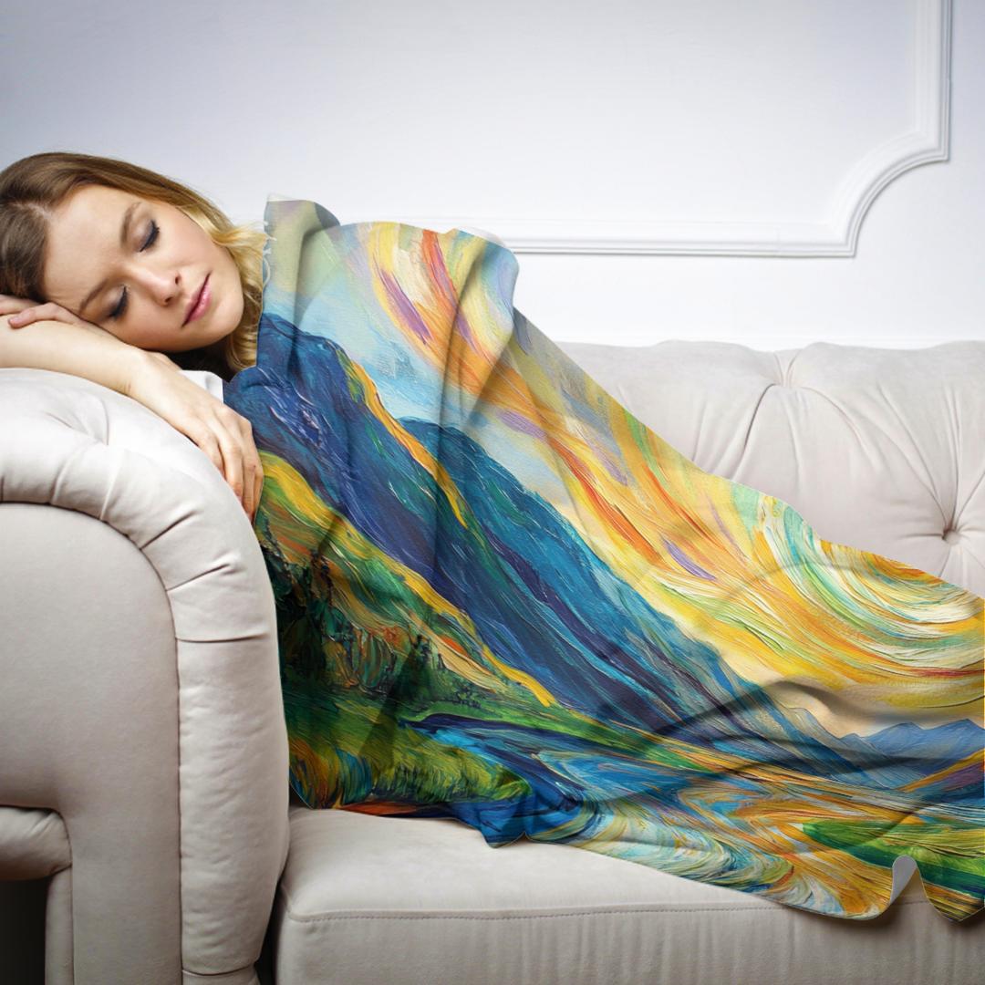 Psychedelic River Reverie Blanket