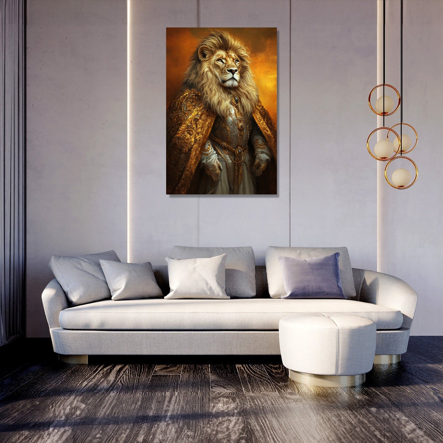 Regal Lion Sunset Canvas