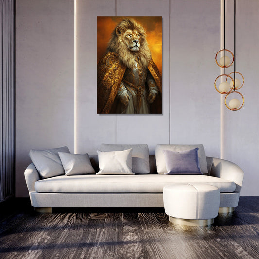 Regal Lion Sunset Canvas