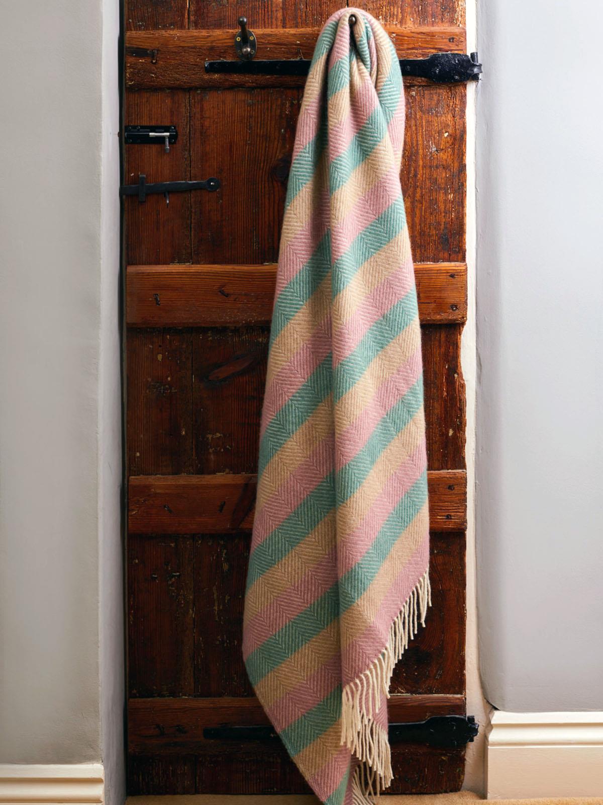 Stripe Pure New Wool Throw - Summer Breeze