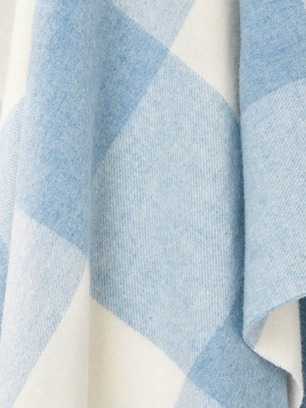 Pastel Block Check Merino Lambswool Throw - Aqua