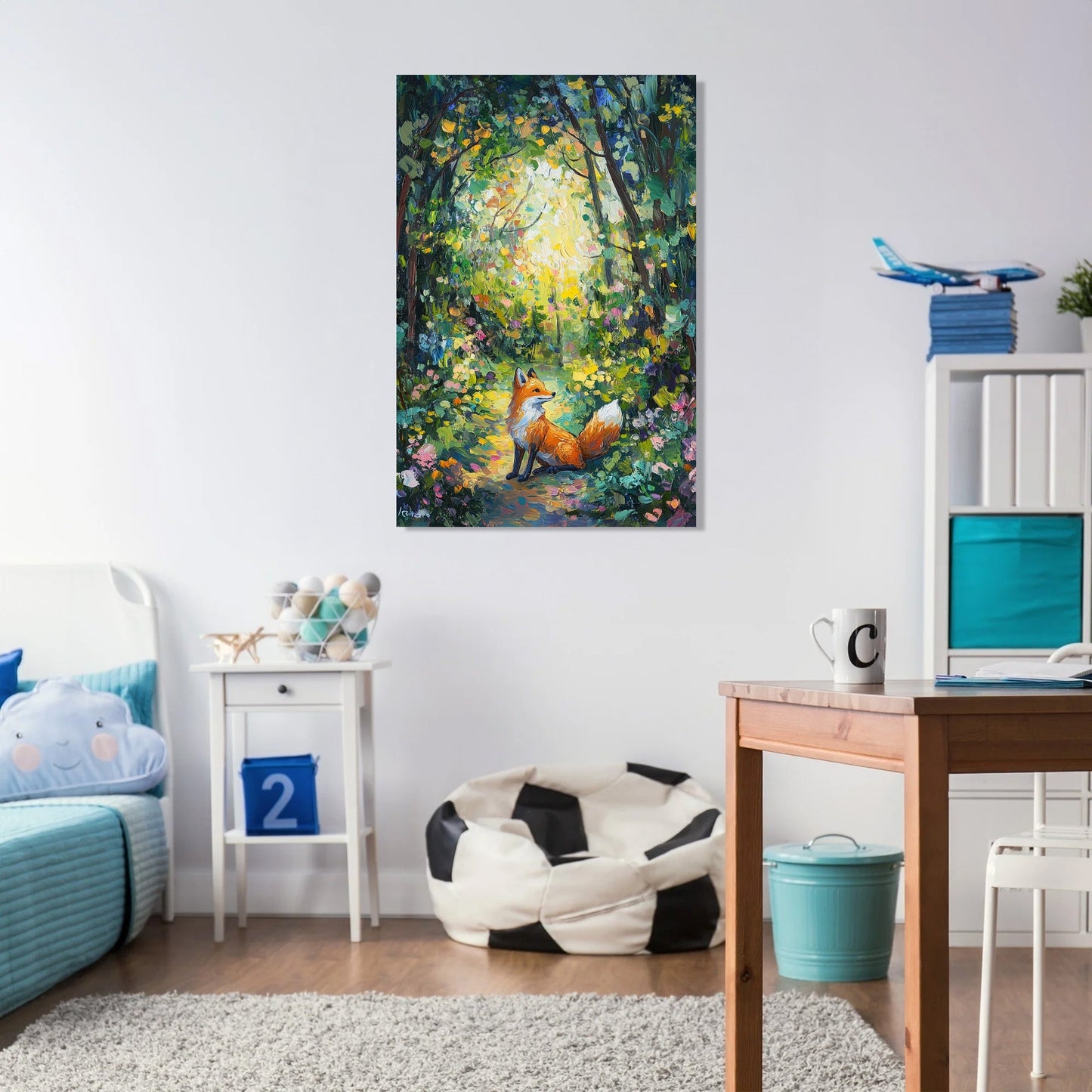 Vibrant Fox Woodland Canvas