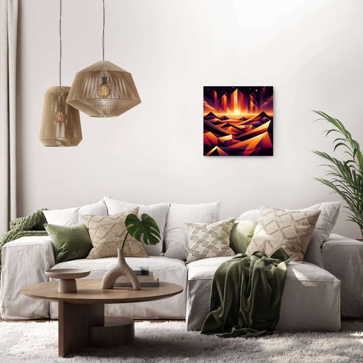 Desert Mirage: Geometric Enigma Canvas