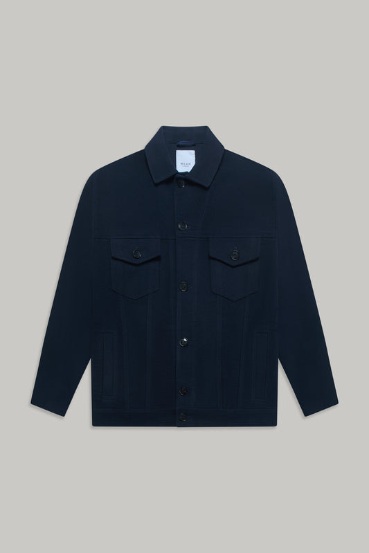 Vinny Western Jacket - Navy Moleskin