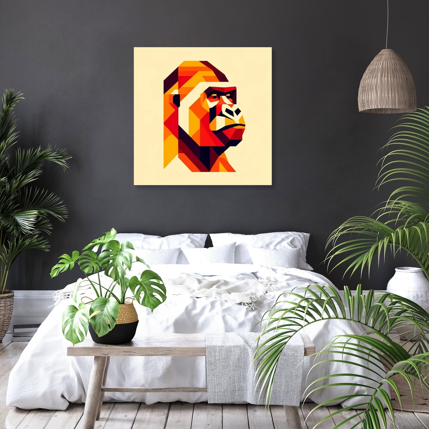 Geometric Gorilla Canvas