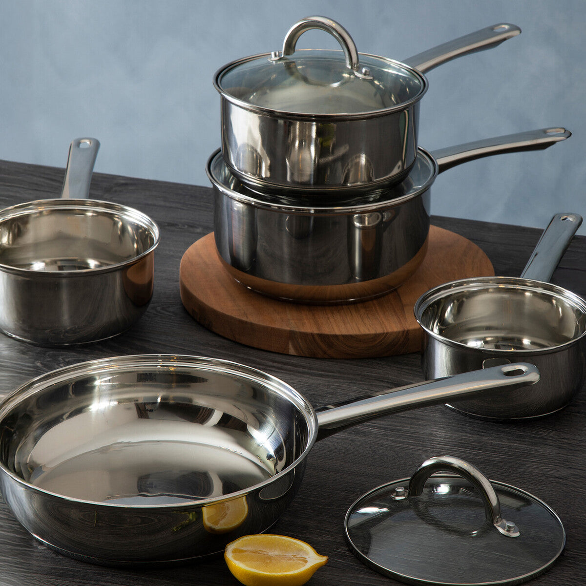 Crosse 5Pc Stainless Steel Saucepan Set