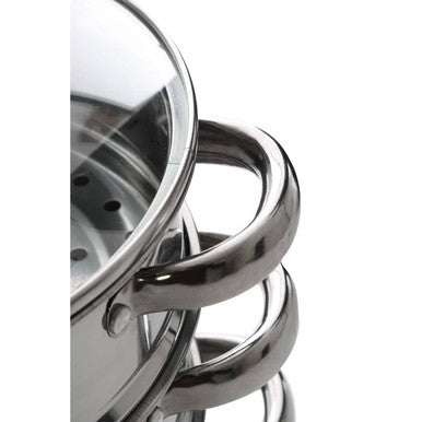 3 Tier Stainless Steel Steamer with Glass Lid