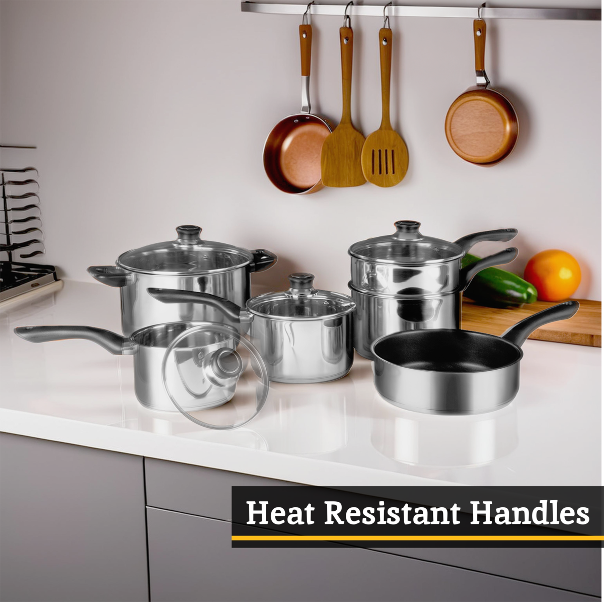 Crosse 6Pc Stainless Steel Cookware Set