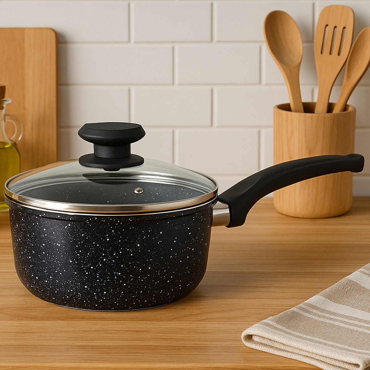 Stoneflam 20Cm Saucepan With Glass Lid