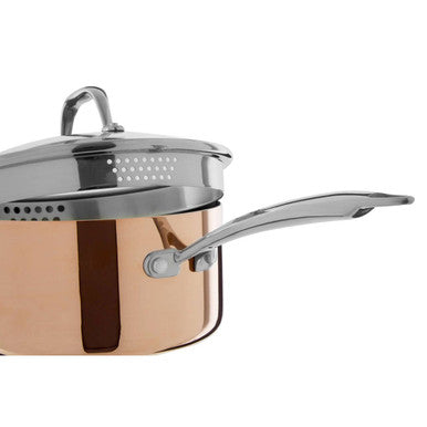 Minerva Copper Finish 18cm Saucepan with Lid