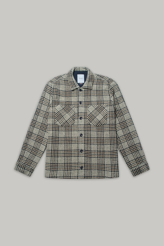 Bart Overshirt - Dogtooth Stone Brown Black