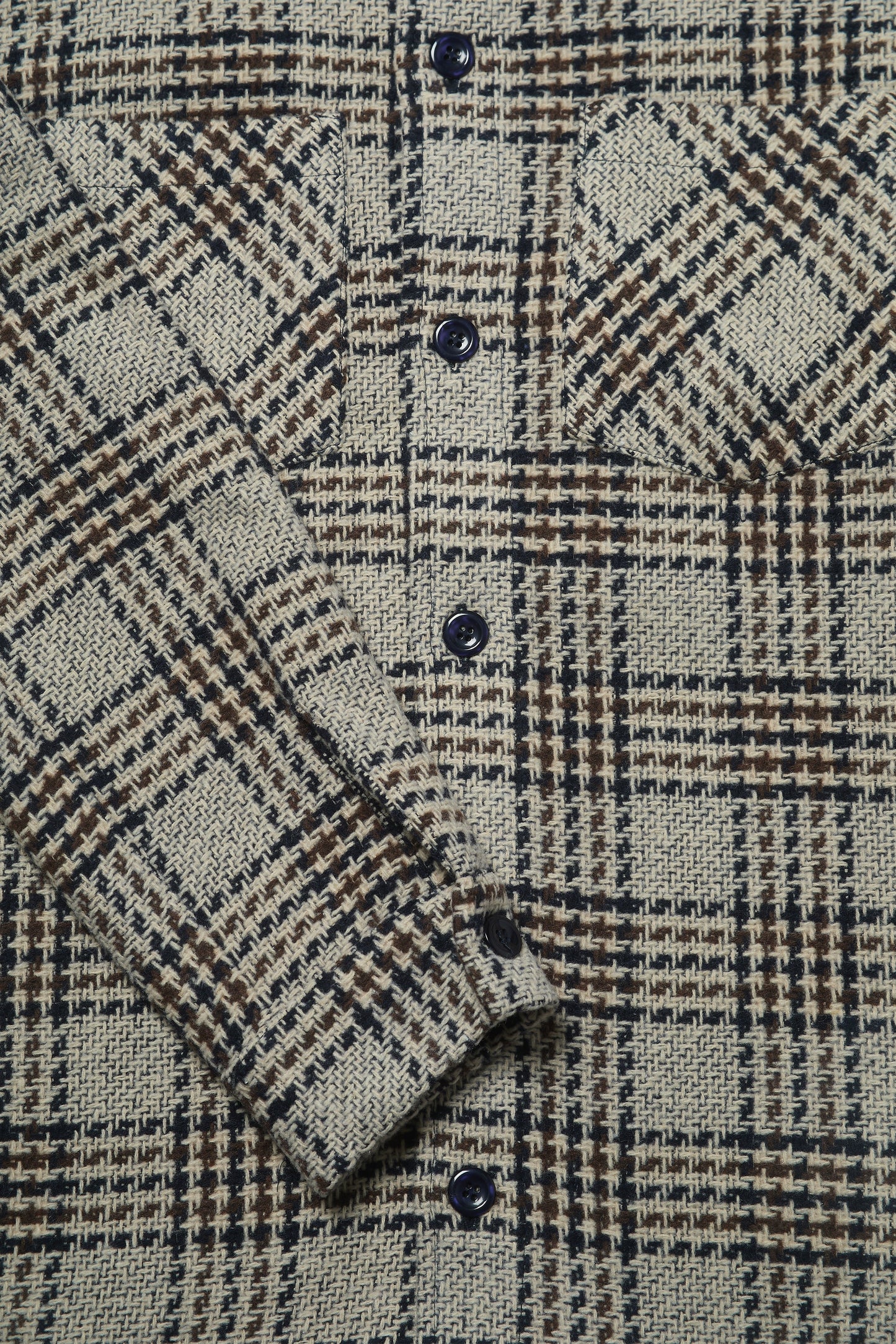 Bart Overshirt - Dogtooth Stone Brown Black