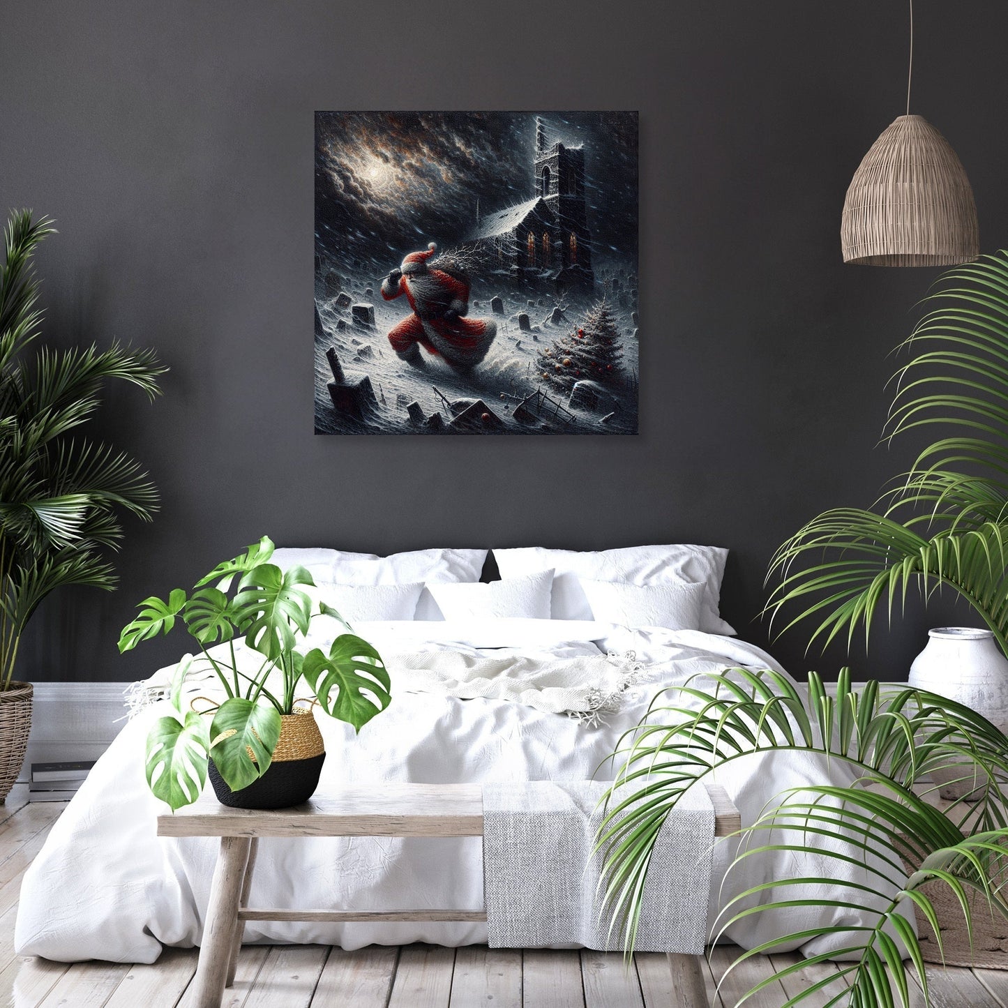 Resilient Santa's Stormy Christmas Canvas