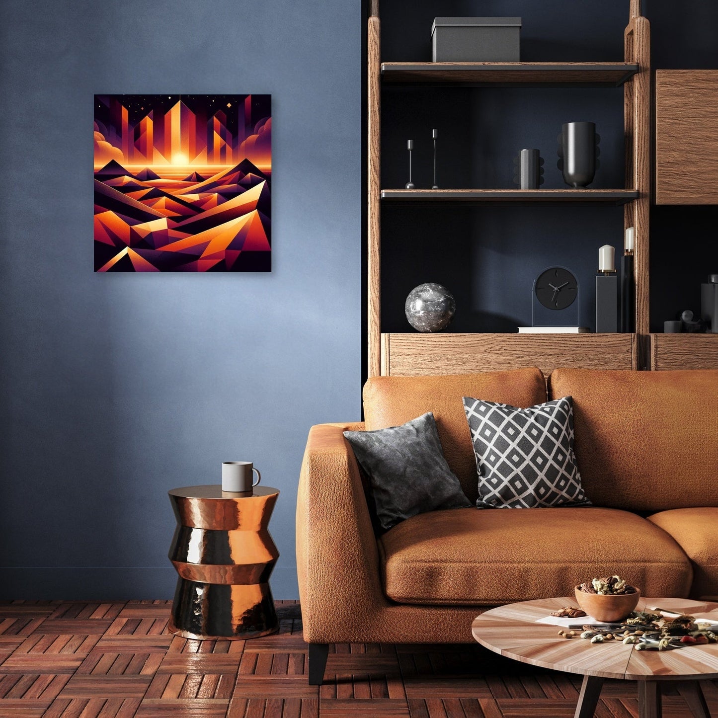 Desert Mirage: Geometric Enigma Canvas