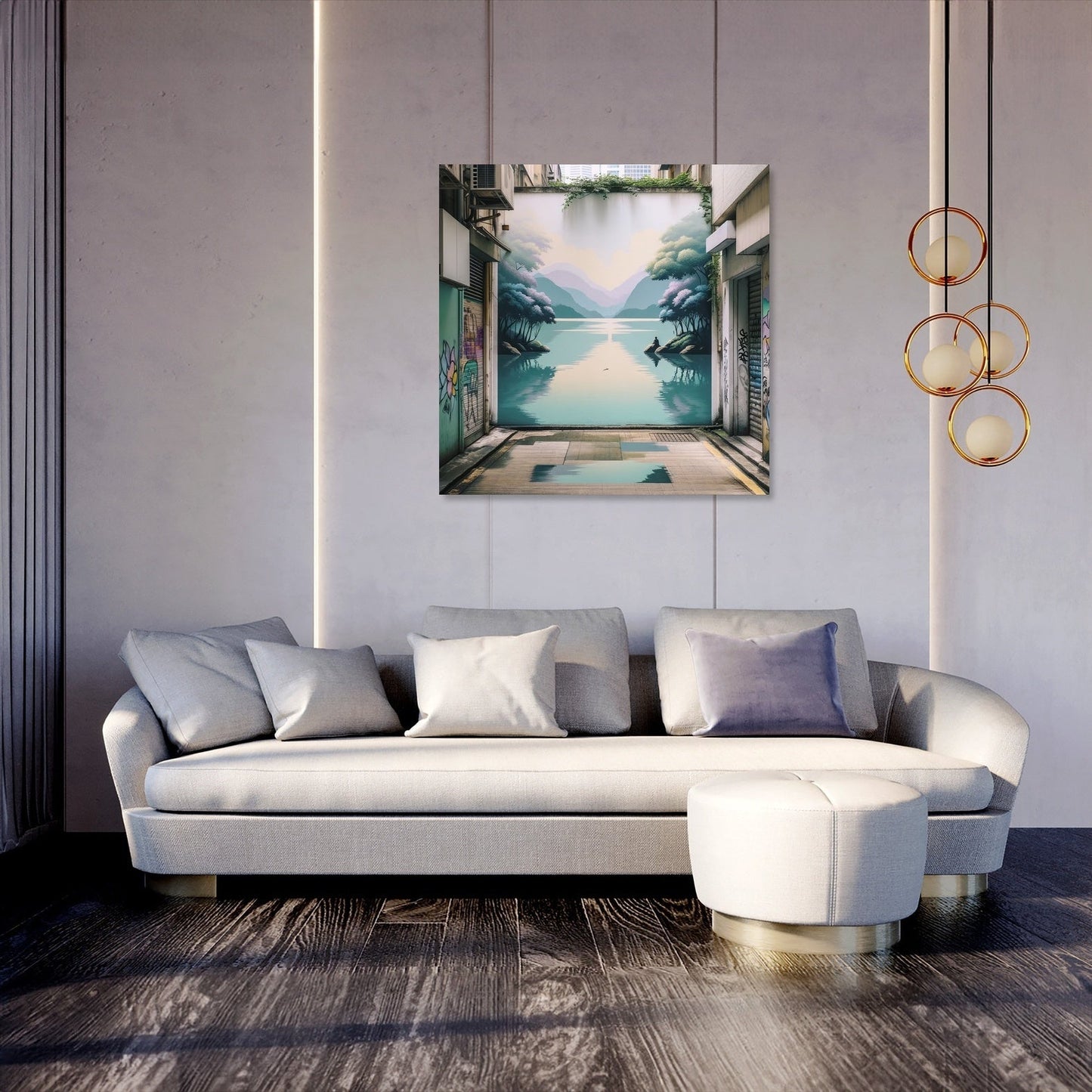Serene Lake Alley Canvas
