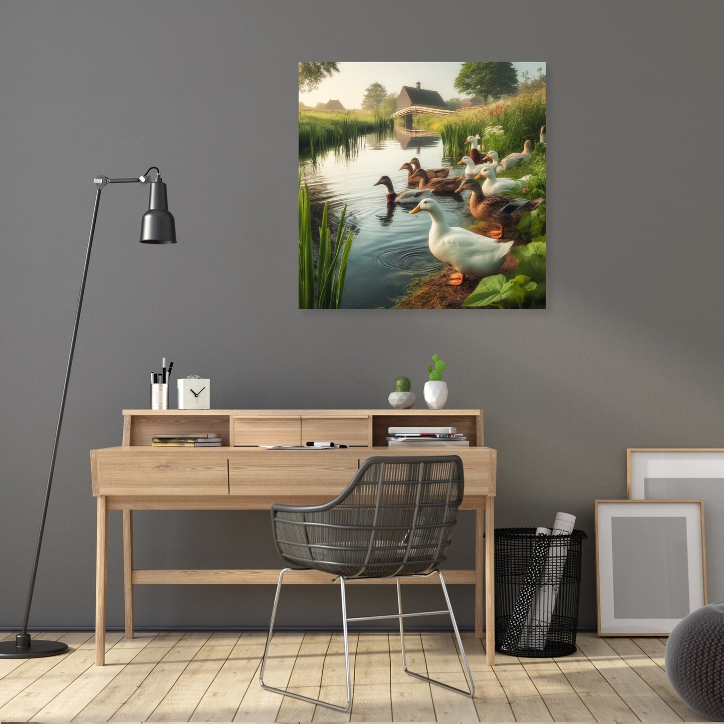 Pondside Ducks Canvas