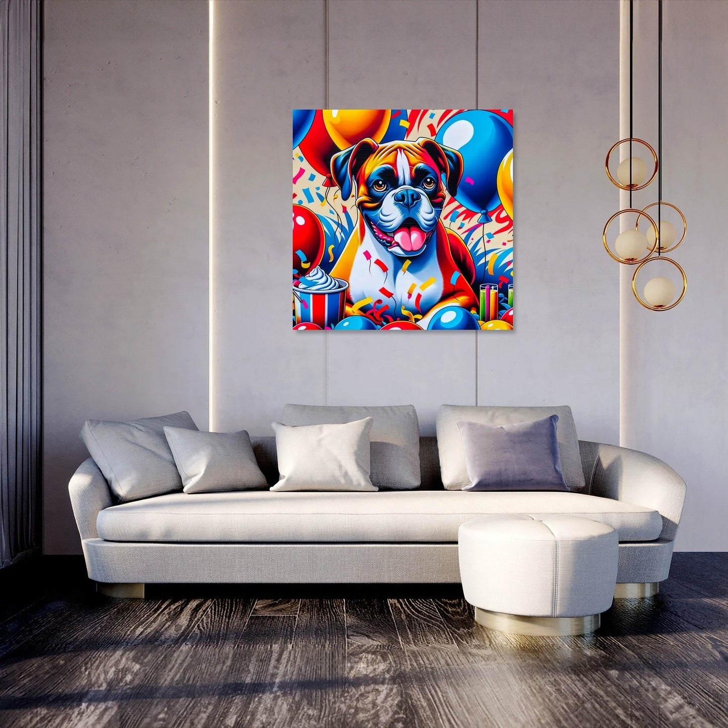 Festival of Colors Boxer Celebration Canvas