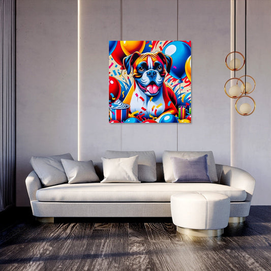 Festival of Colors Boxer Celebration Canvas