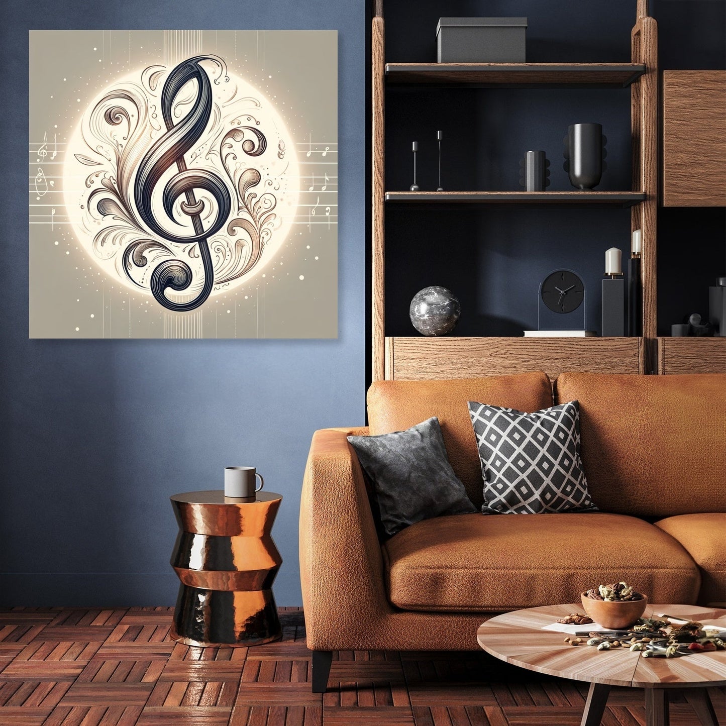 Intricate Treble Clef Canvas