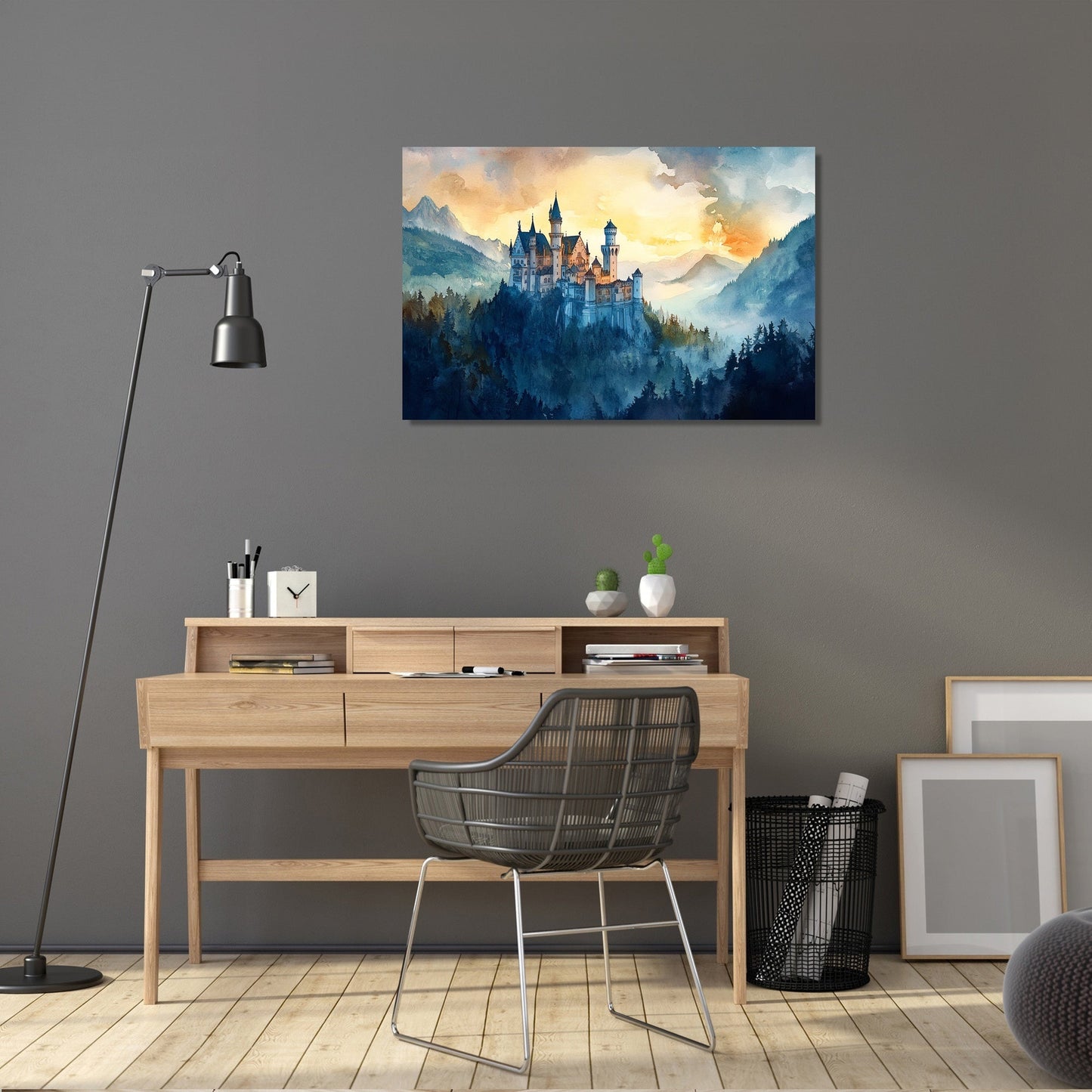 Enigmatic Sunset Castle Canvas